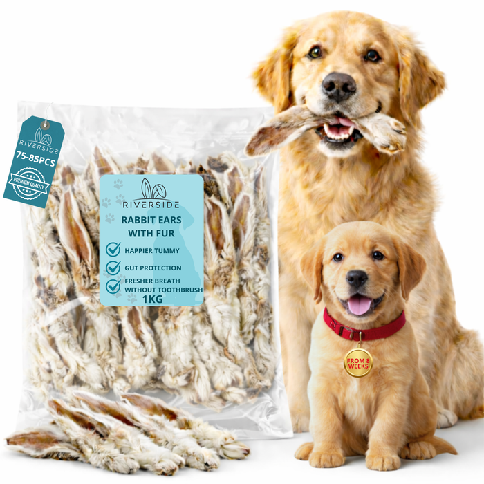 Rabbit Ears with Fur - Gut-Friendly, Single Ingredient Treat for Sensitive Dogs