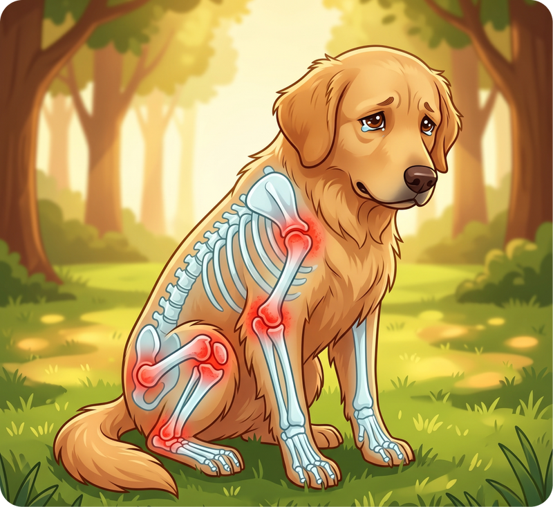 Dog showing joint health illustration
